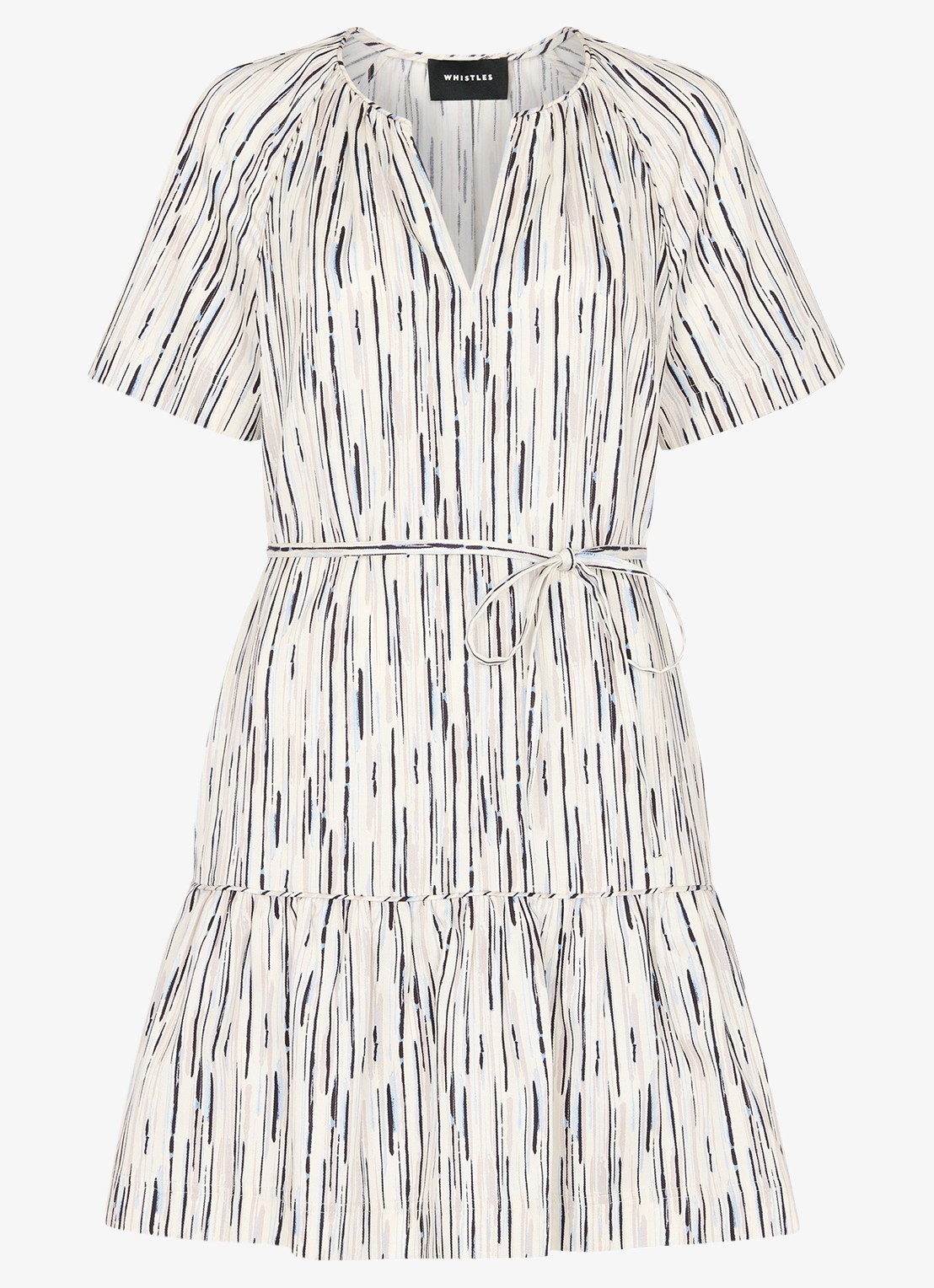 Whistles Mini jurk met print  - voorkant 3 gebroken wit