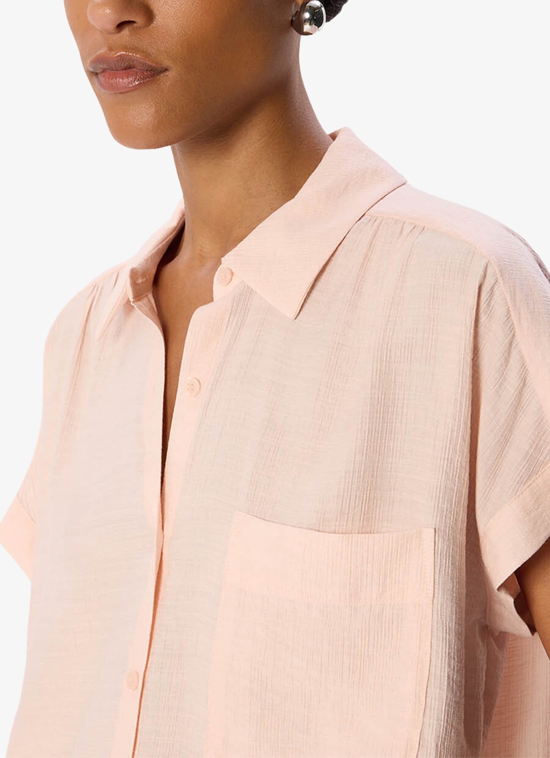 Whistles Nicola blouse met structuur - detail 2 lichtroze