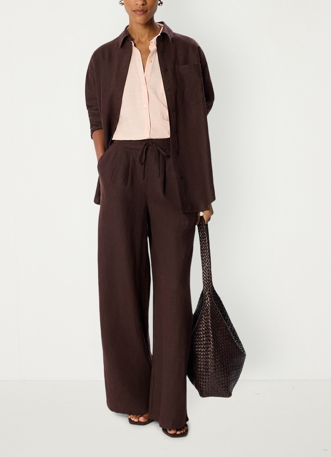 Whistles Nicola blouse met structuur - voorkant 6 lichtroze