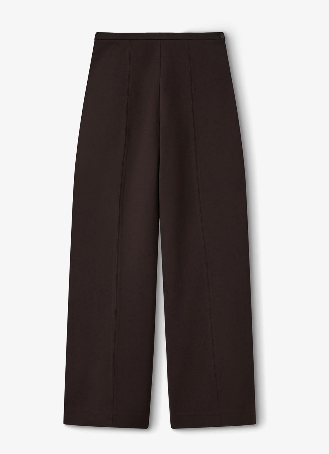 Whistles Ponte high waist wide fit pantalon - voorkant donkerbruin