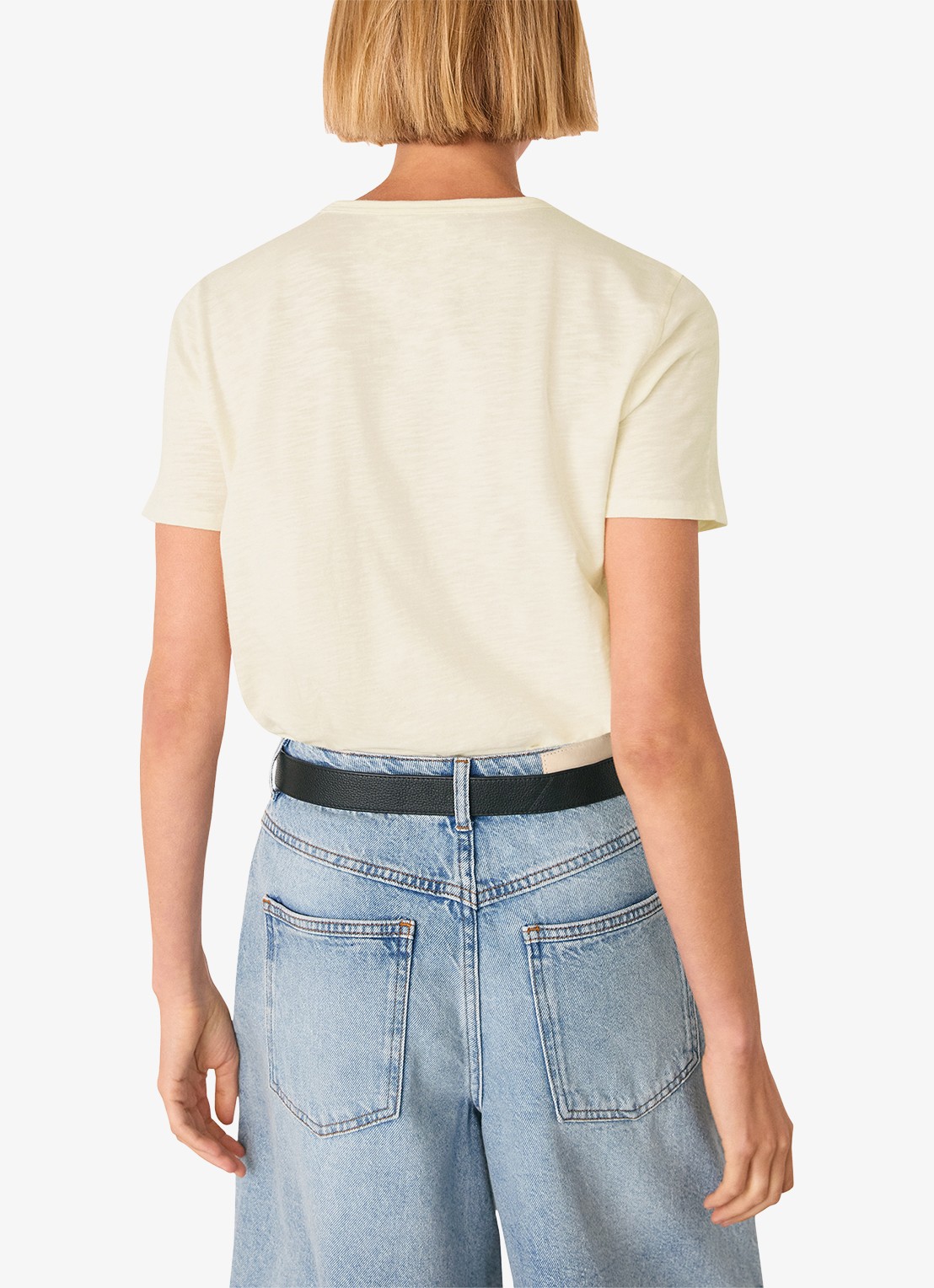 Whistles Posie T-shirt met gemêleerd dessin - achterkant creme
