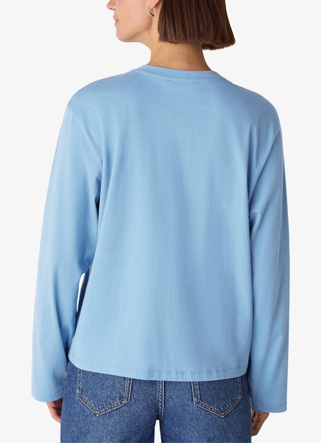 Whistles Relaxed sweater met ronde hals - achterkant 2 lichtblauw