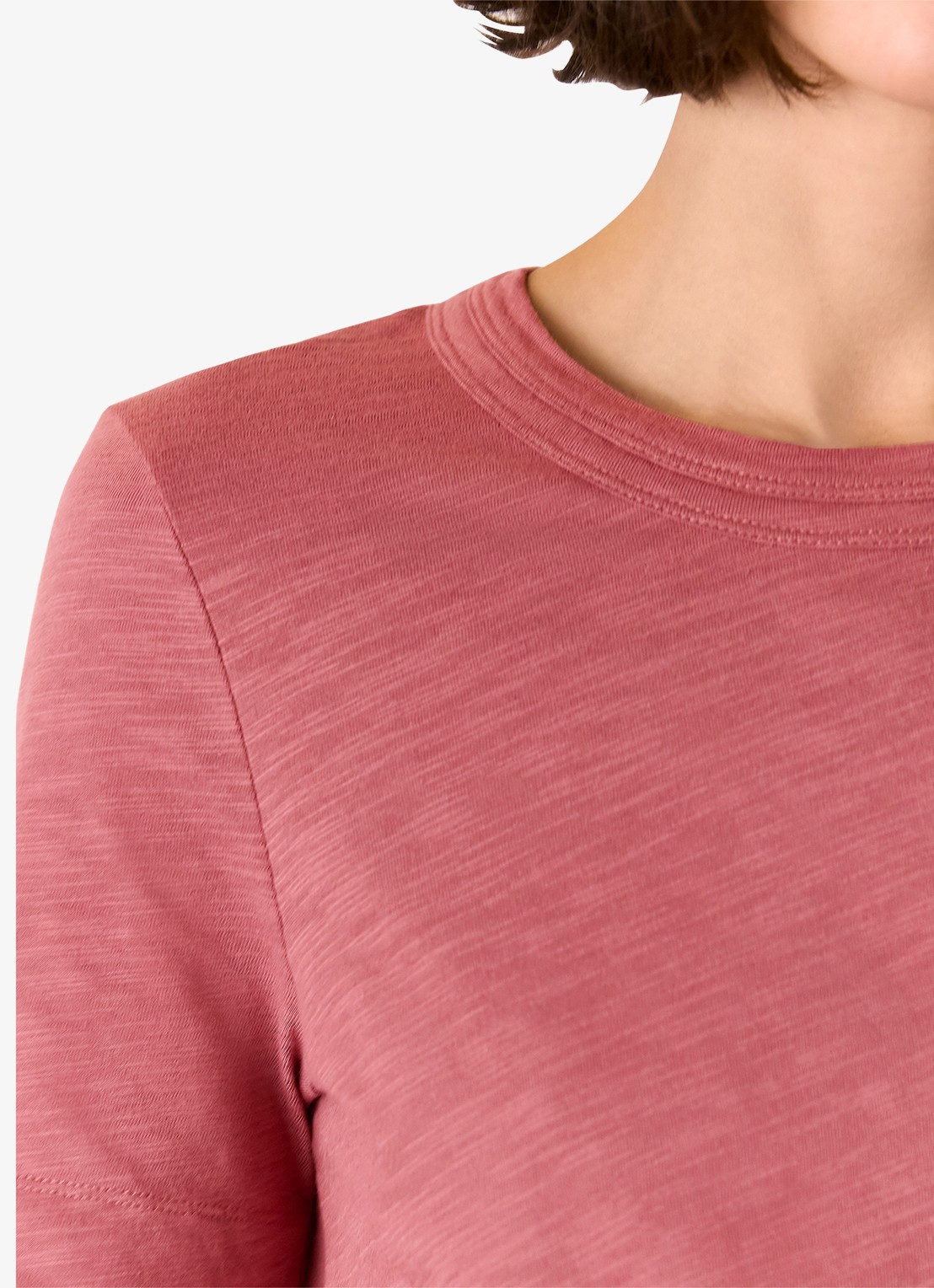 Whistles Rosa T-shirt met gemêleerd dessin - detail 4 donkerroze