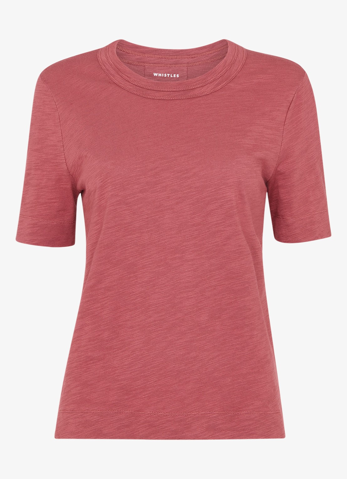 Whistles Rosa T-shirt met gemêleerd dessin - voorkant 2 donkerroze