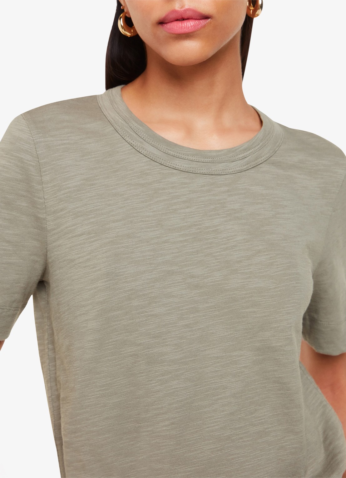 Whistles Rosa T-shirt met gemêleerd dessin - detail 2 lindegroen