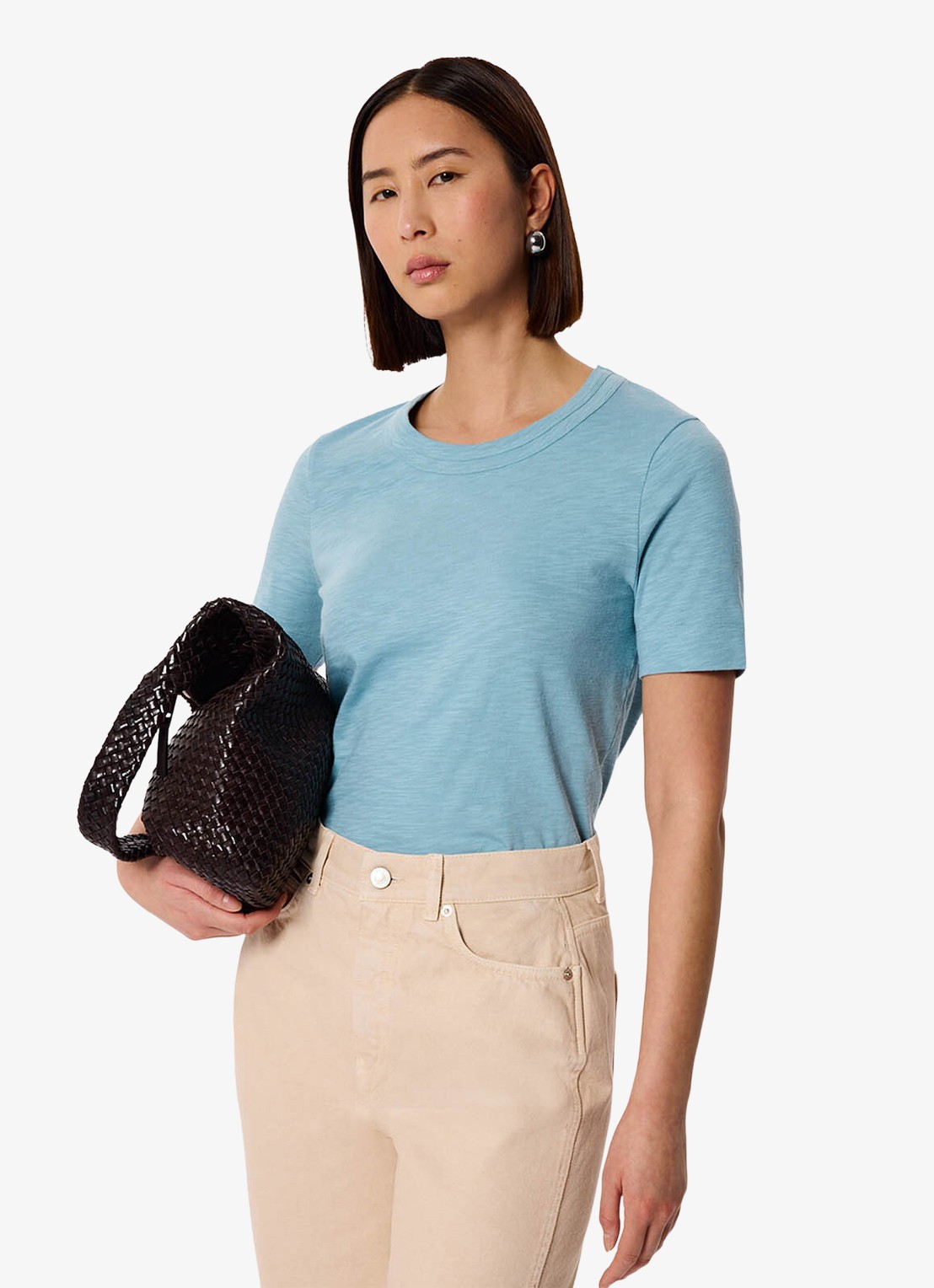 Whistles Rosa T-shirt met ronde hals - detail 4 blauw