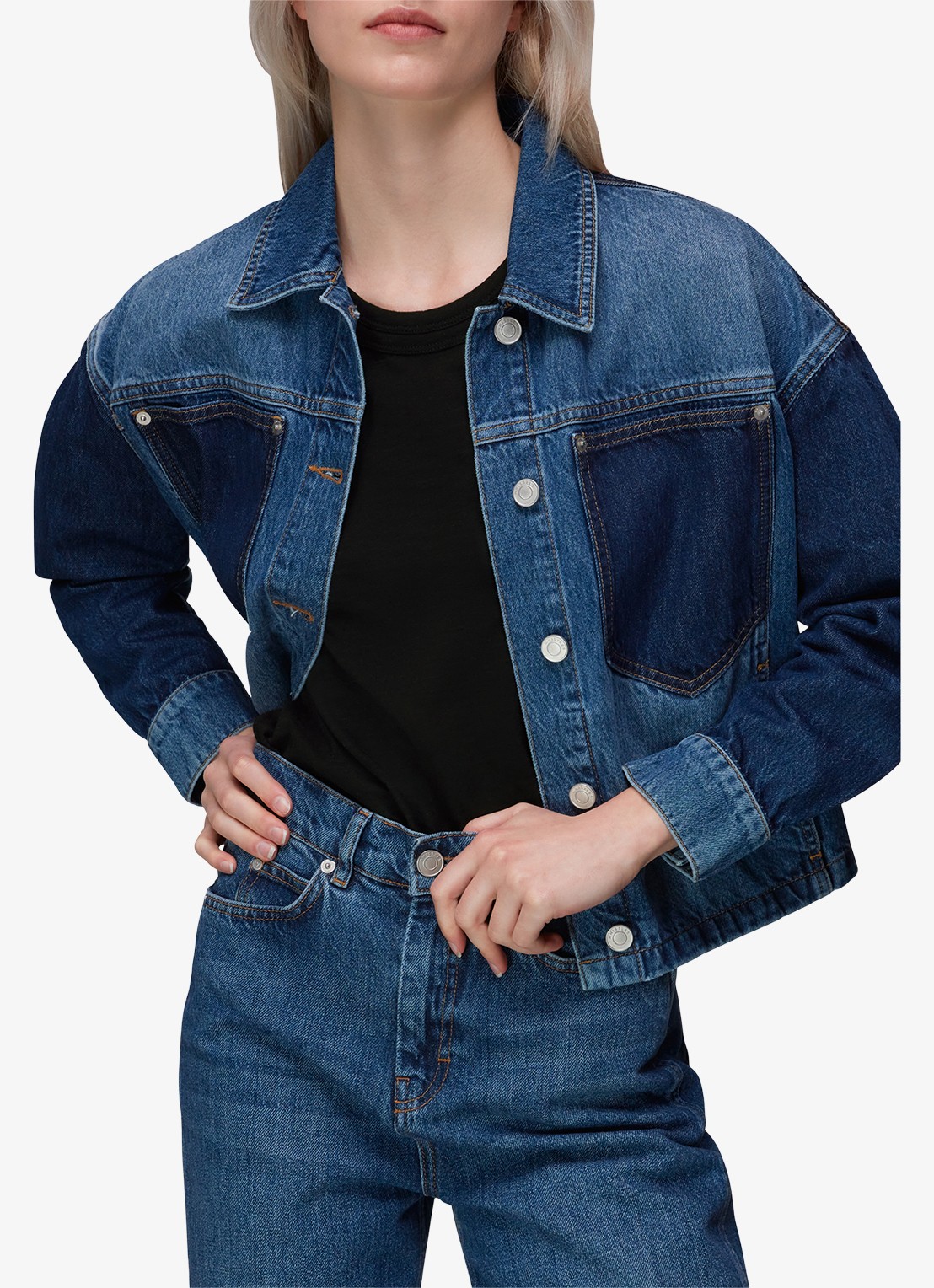 Whistles Rosa T-shirt met stretch - detail 4 zwart