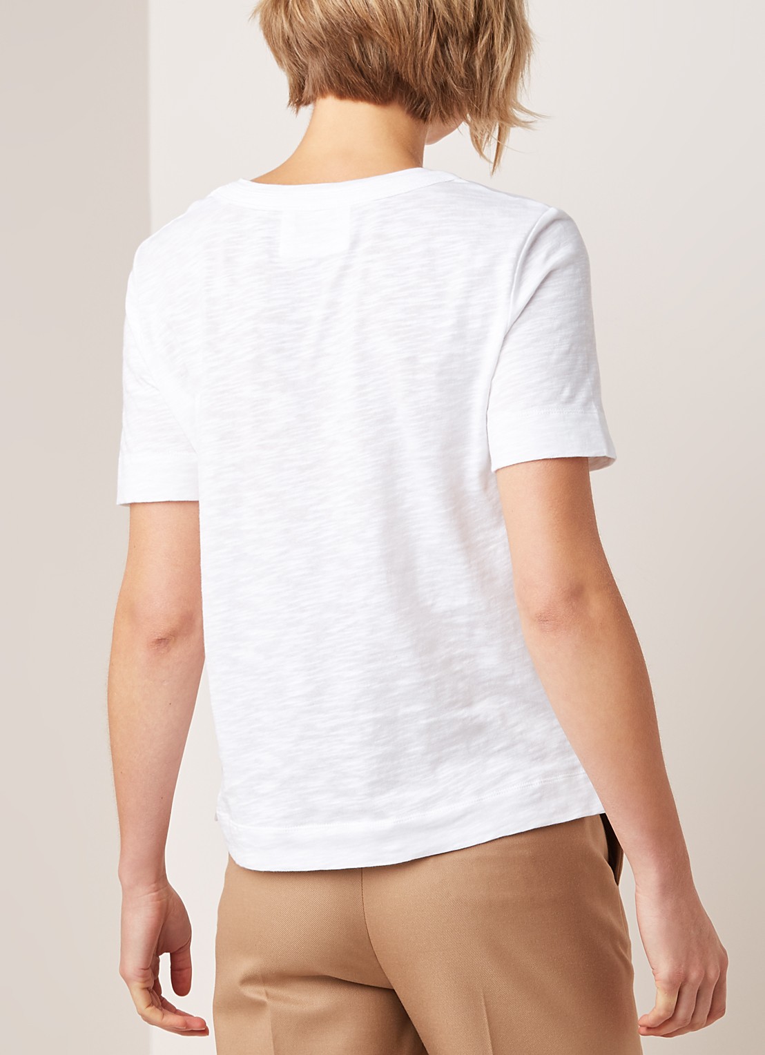 Whistles Rosa T-shirt van katoen met ronde hals  - achterkant 4 wit