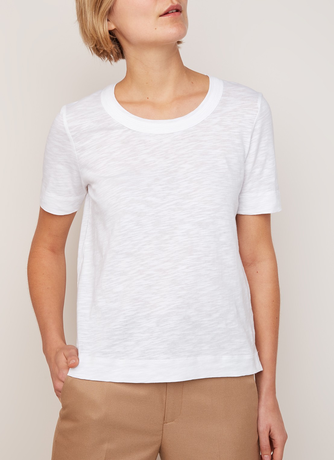 Whistles Rosa T-shirt van katoen met ronde hals  - detail 3 wit