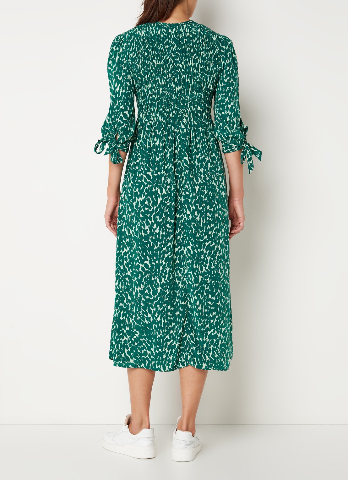 Whistles Sahara midi jurk met print - achterkant groen