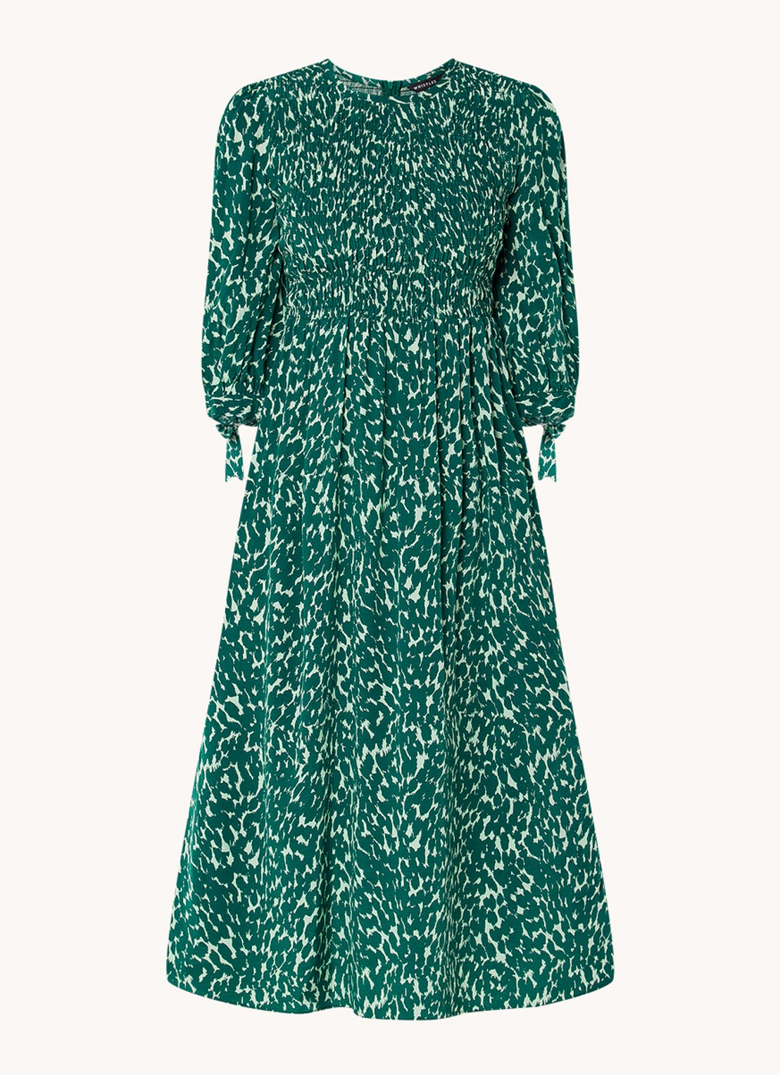 Whistles Sahara midi jurk met print - voorkant 3 groen