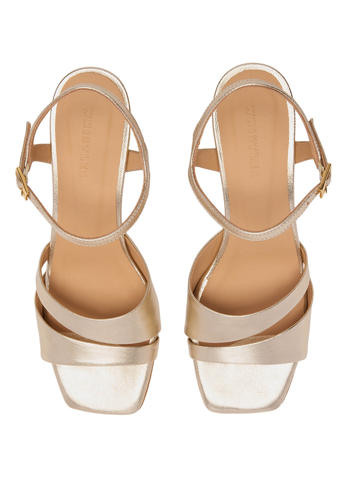 Whistles Sandalette met metallic finish - detail 2 goud