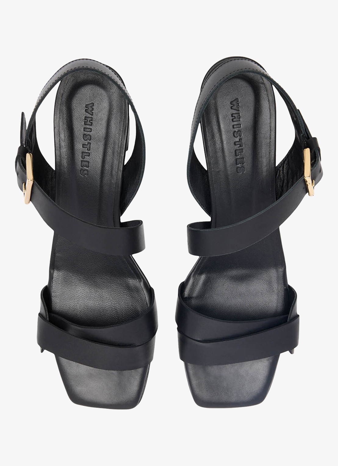 Whistles Sandalette van leer - detail 4 zwart