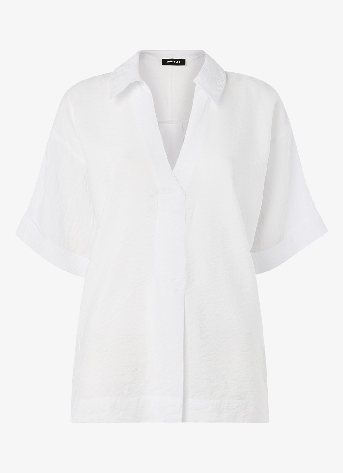 Whistles Sasha blouse met V-hals - voorkant 4 wit