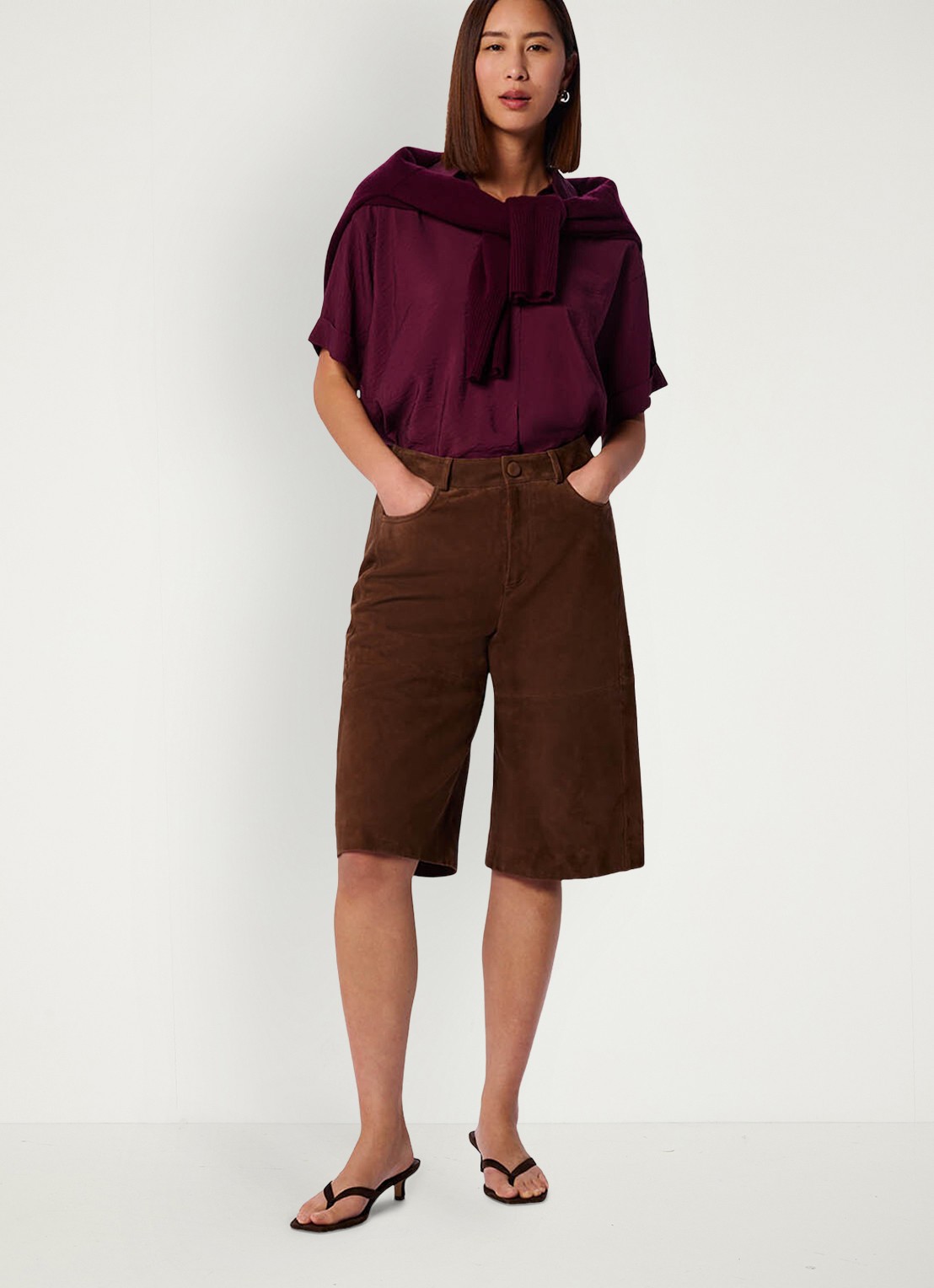 Whistles Sasha tuniek met kraag - voorkant 5 cranberryrood