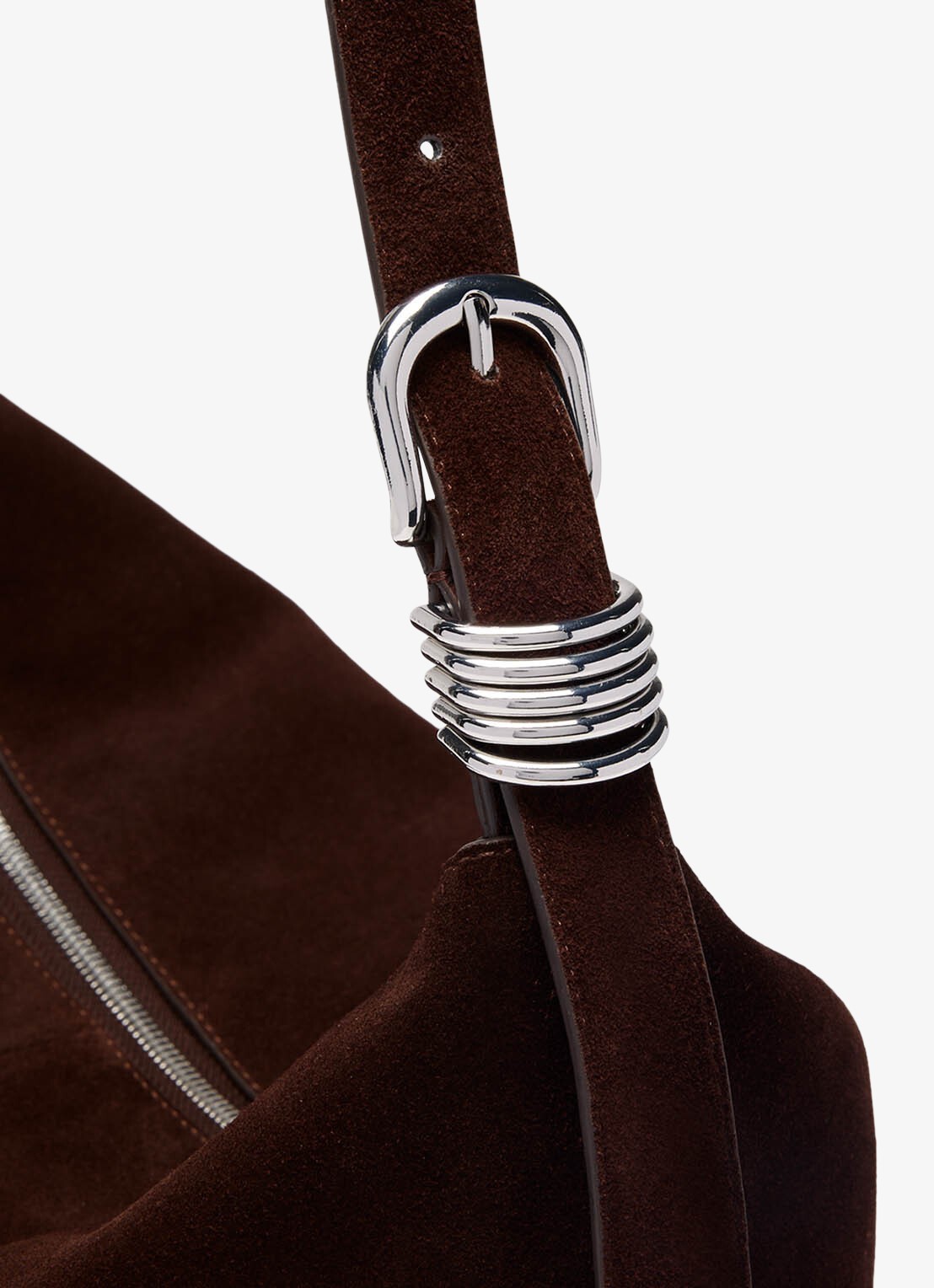 Whistles Schoudertas van leer met verstelbare schouderriem - detail 3 bordeauxrood