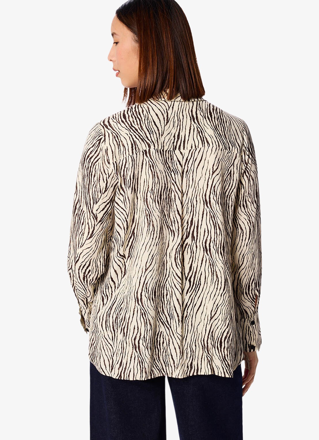 Whistles Semi-transparante blouse met zebraprint - achterkant 4 beige