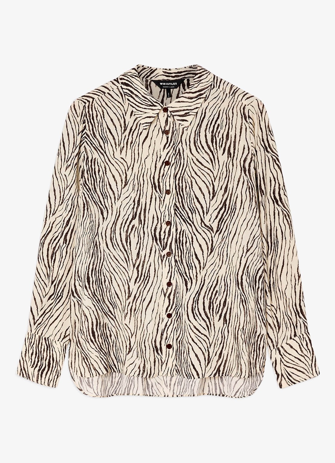 Whistles Semi-transparante blouse met zebraprint - voorkant 2 beige