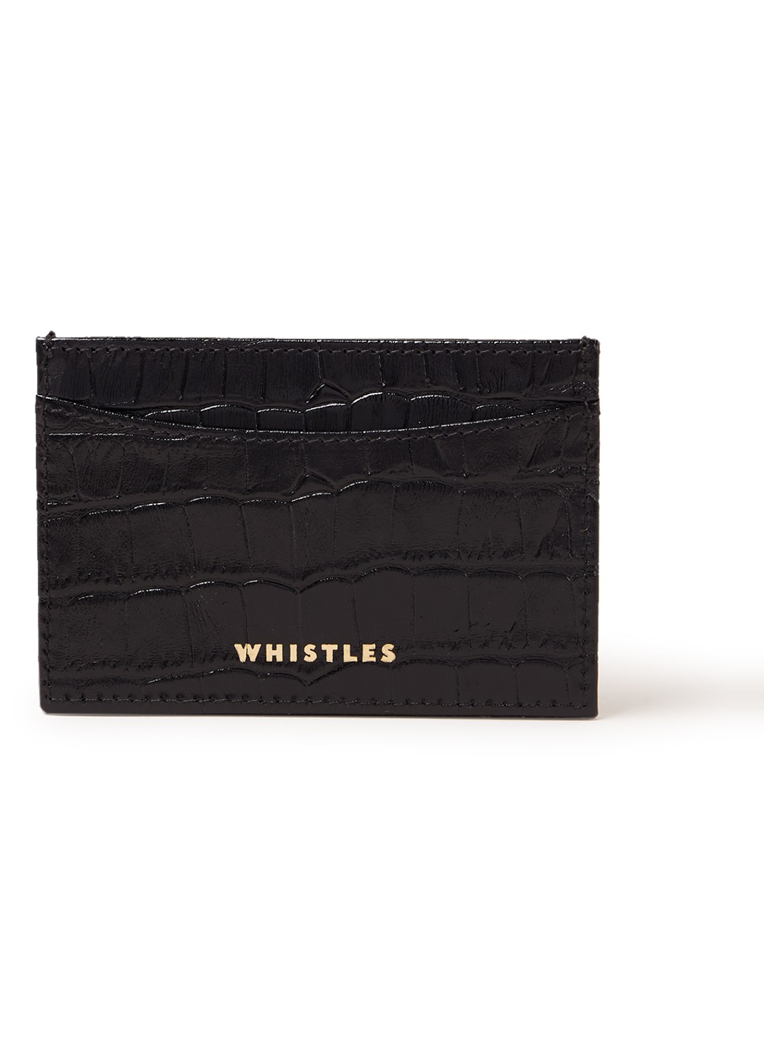 Whistles Shiny Cros creditcardetui van leer - voorkant 3 zwart