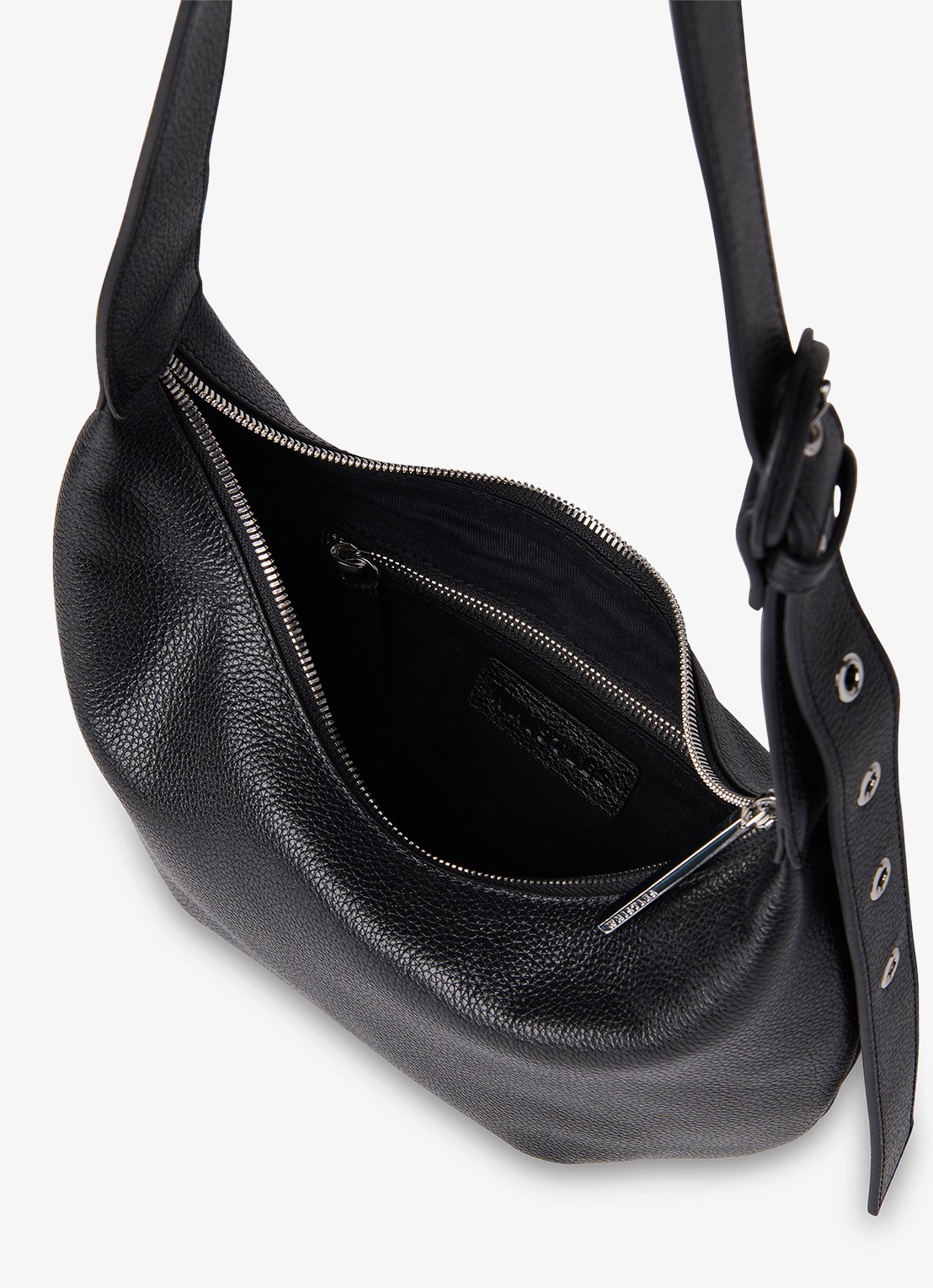 Whistles Small Sia crossbodytas van leer - detail 5 zwart