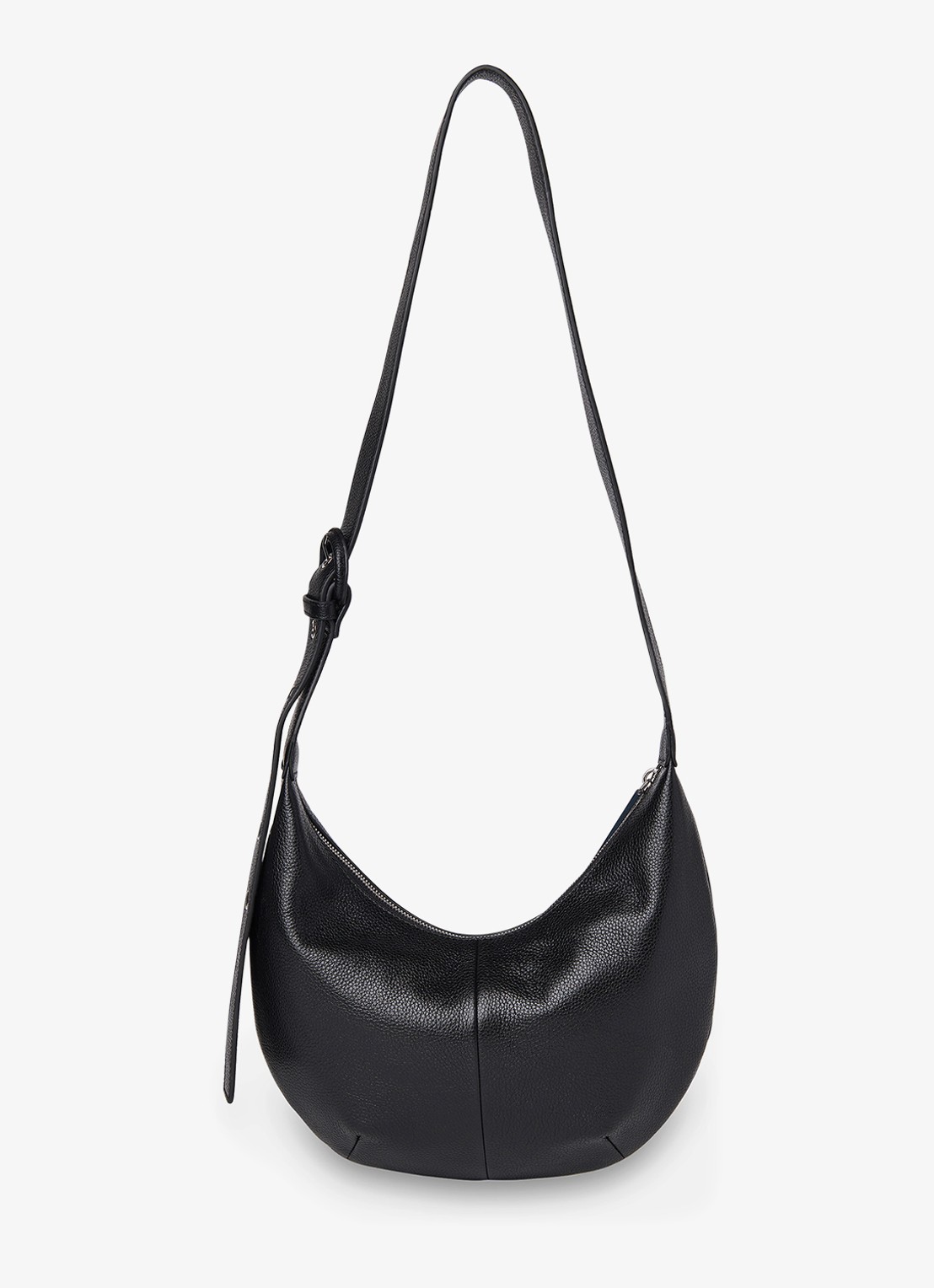 Whistles Small Sia crossbodytas van leer - voorkant zwart
