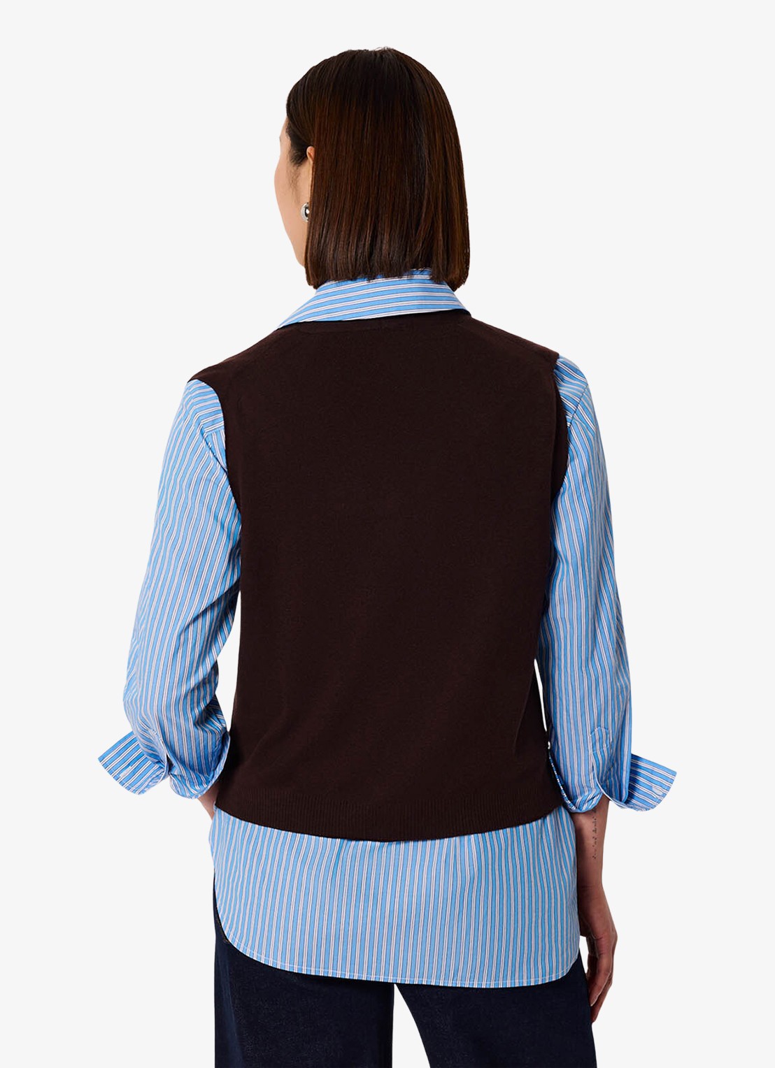 Whistles Spencer met V-hals - achterkant 4 bruin