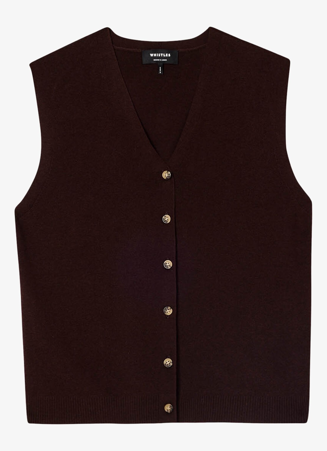 Whistles Spencer met V-hals - voorkant 5 bruin