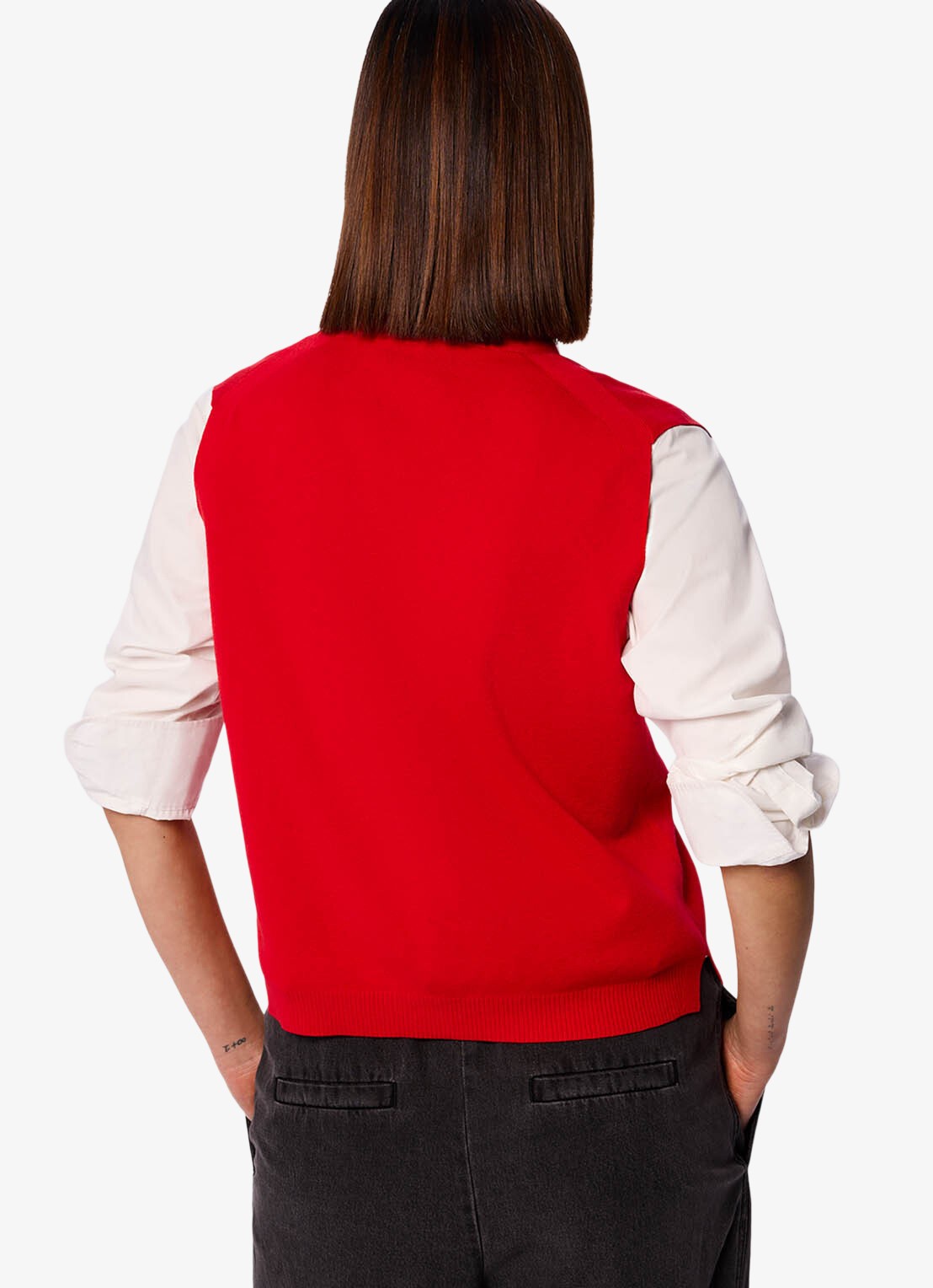 Whistles Spencer met V-hals - achterkant rood
