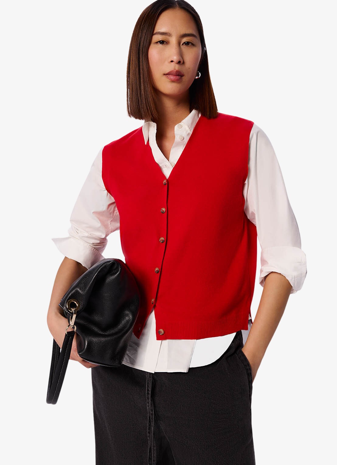 Whistles Spencer met V-hals - detail 4 rood