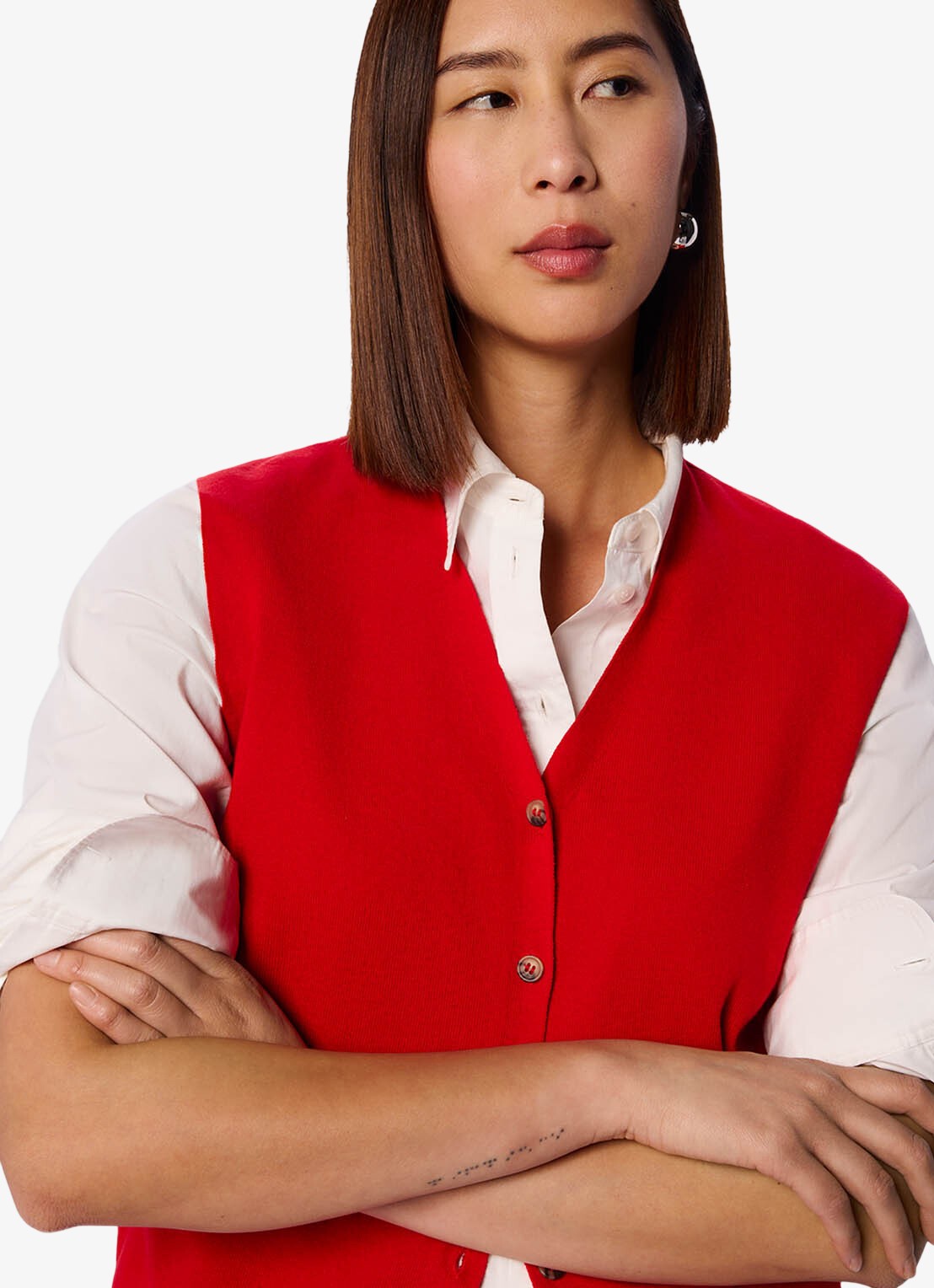 Whistles Spencer met V-hals - detail 5 rood