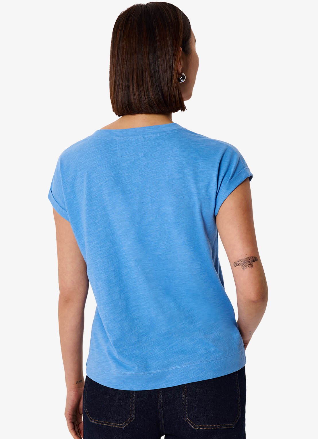 Whistles T-shirt met V-hals - achterkant 3 blauw