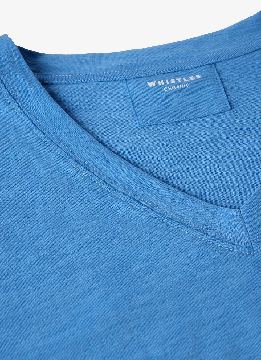 Whistles T-shirt met V-hals - detail 7 blauw