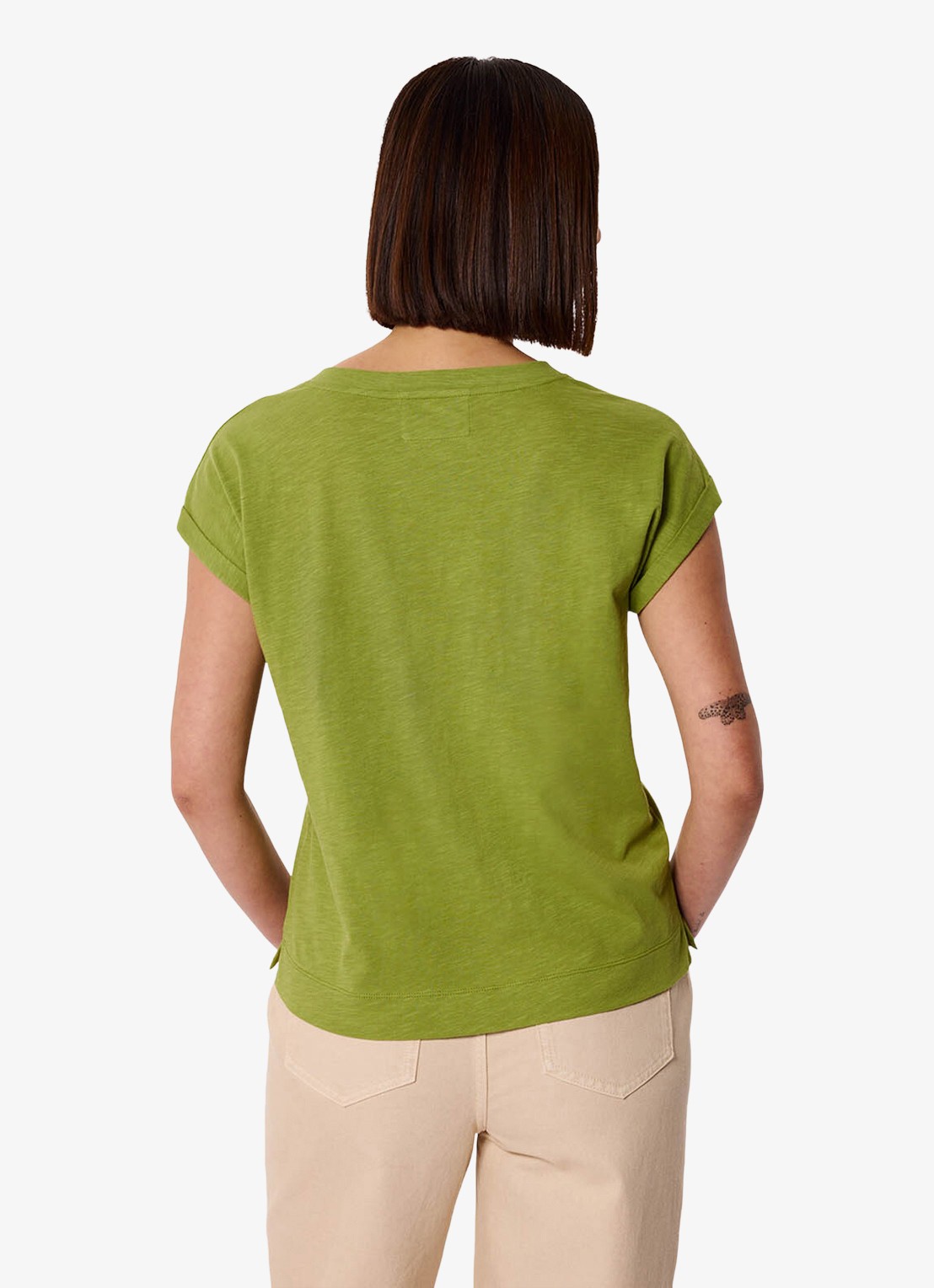 Whistles T-shirt met V-hals - achterkant 4 groen