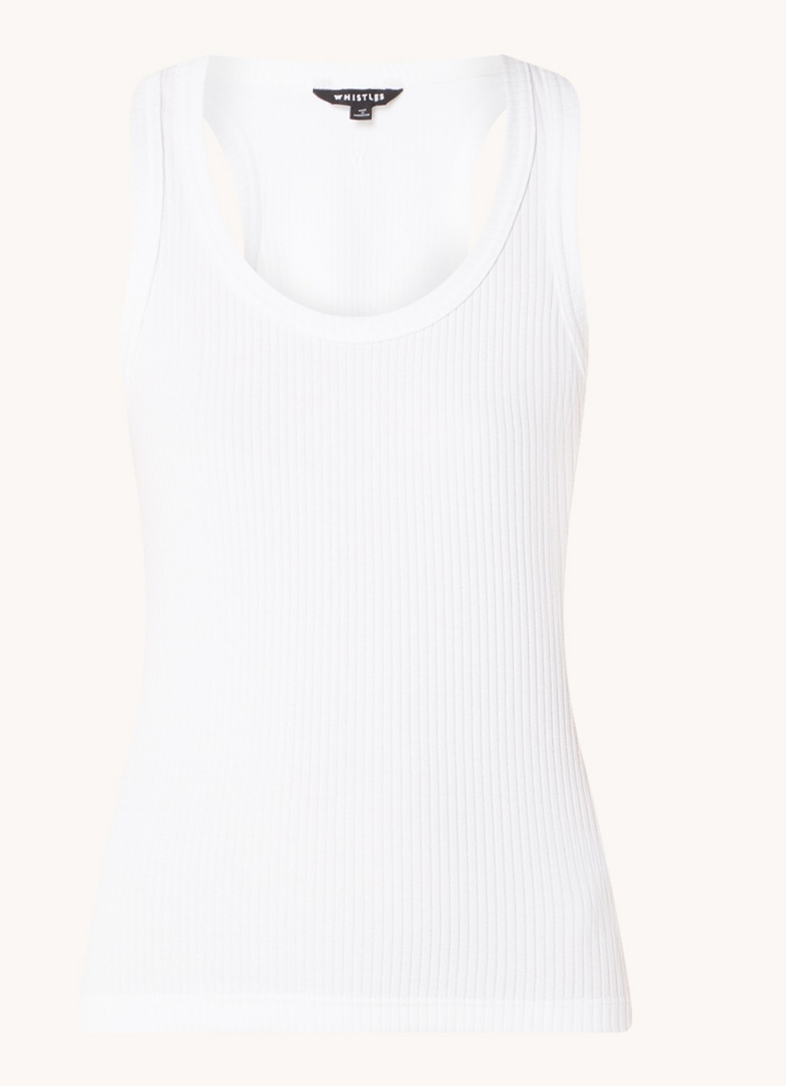 Whistles Tanktop van katoen met ribstructuur - voorkant 3 wit