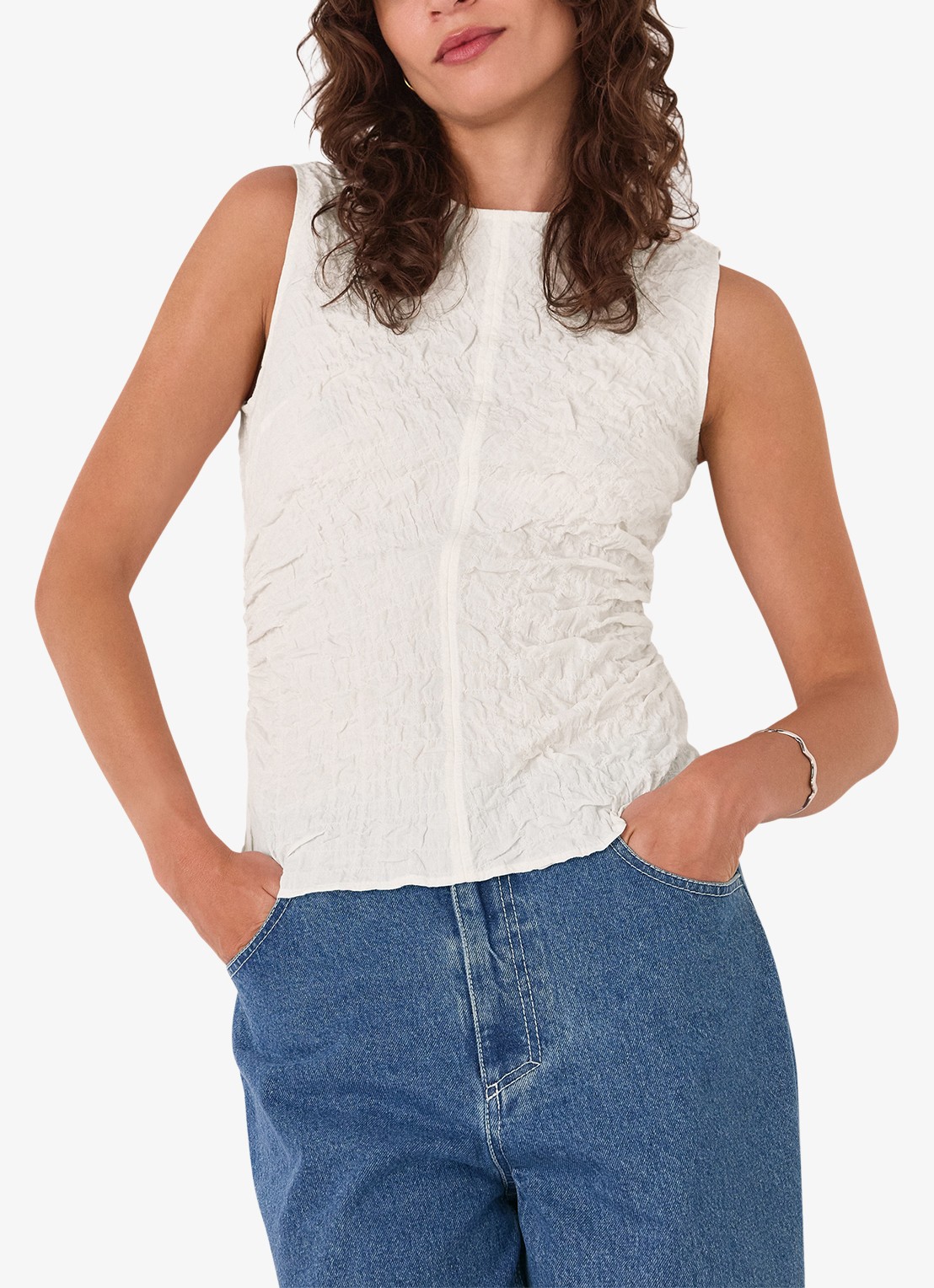 Whistles Top met structuur - detail 3 ivoor