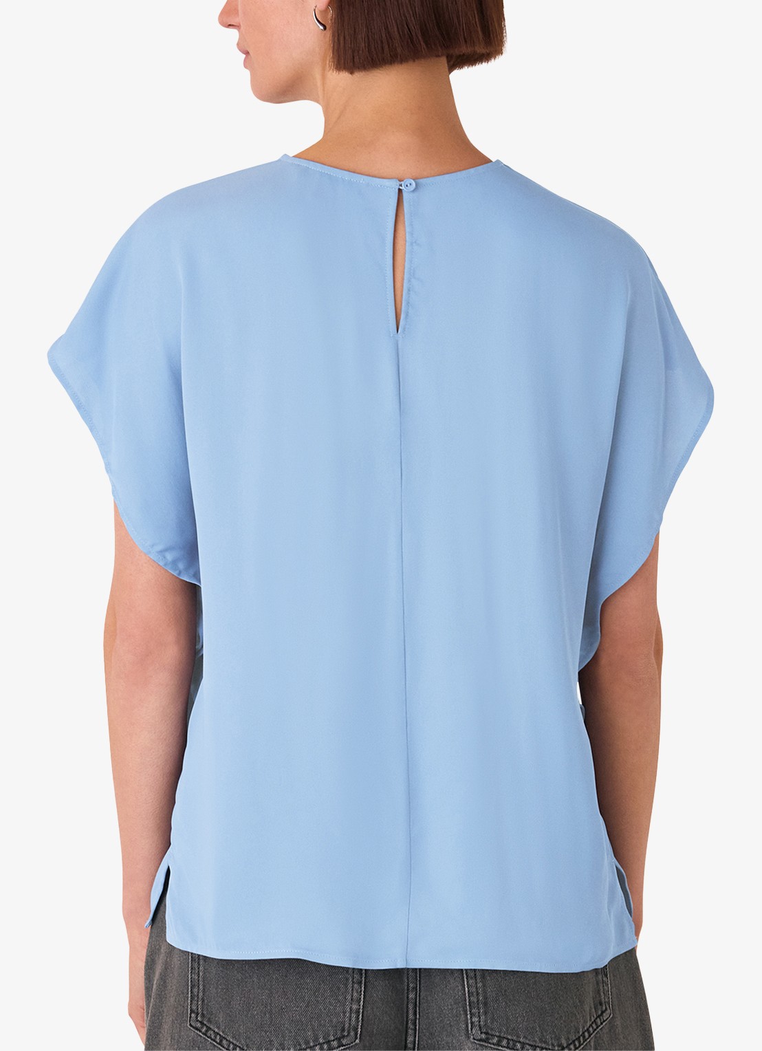 Whistles Top met vlindermouw - achterkant 2 lichtblauw
