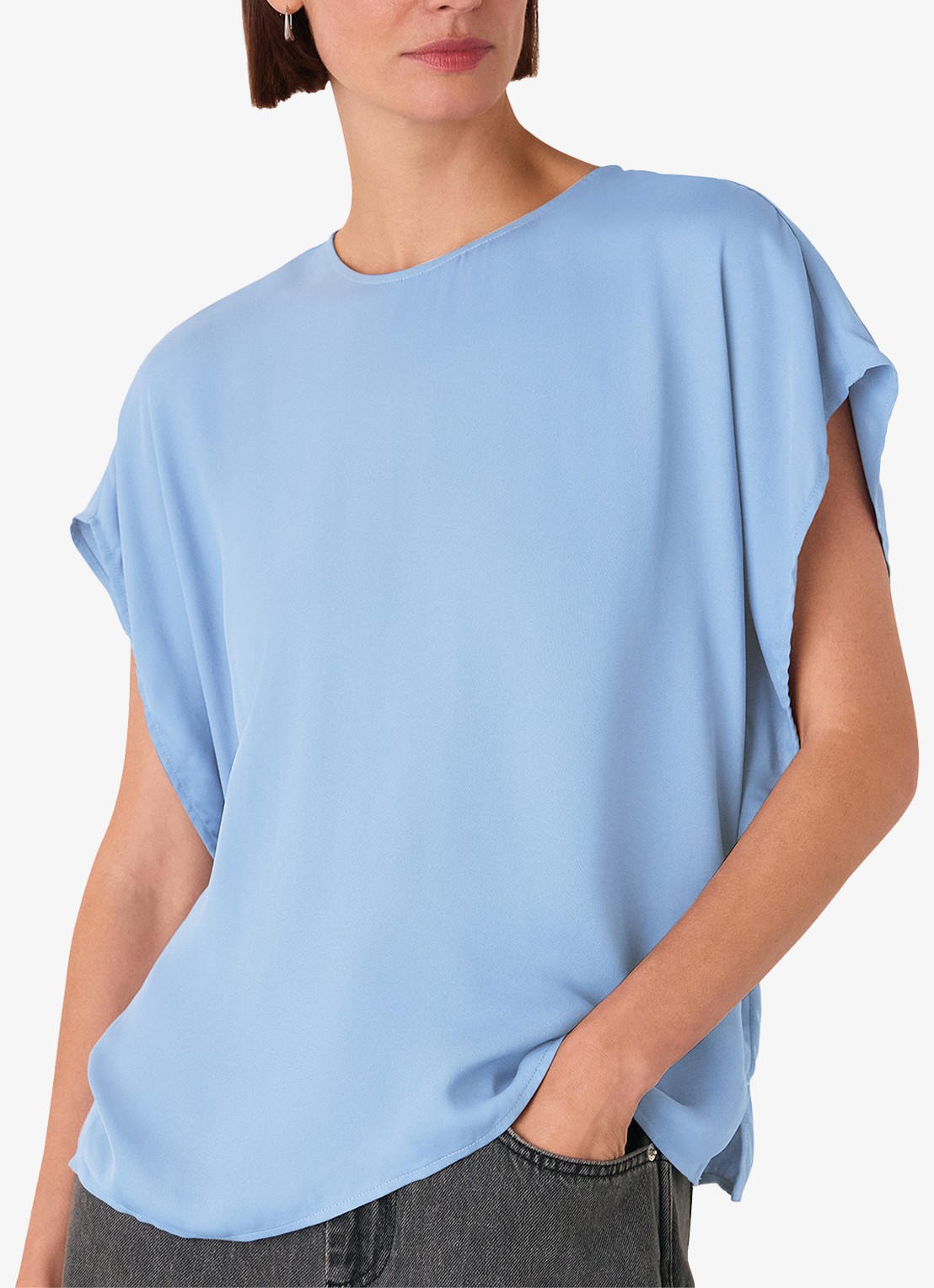 Whistles Top met vlindermouw - detail 3 lichtblauw