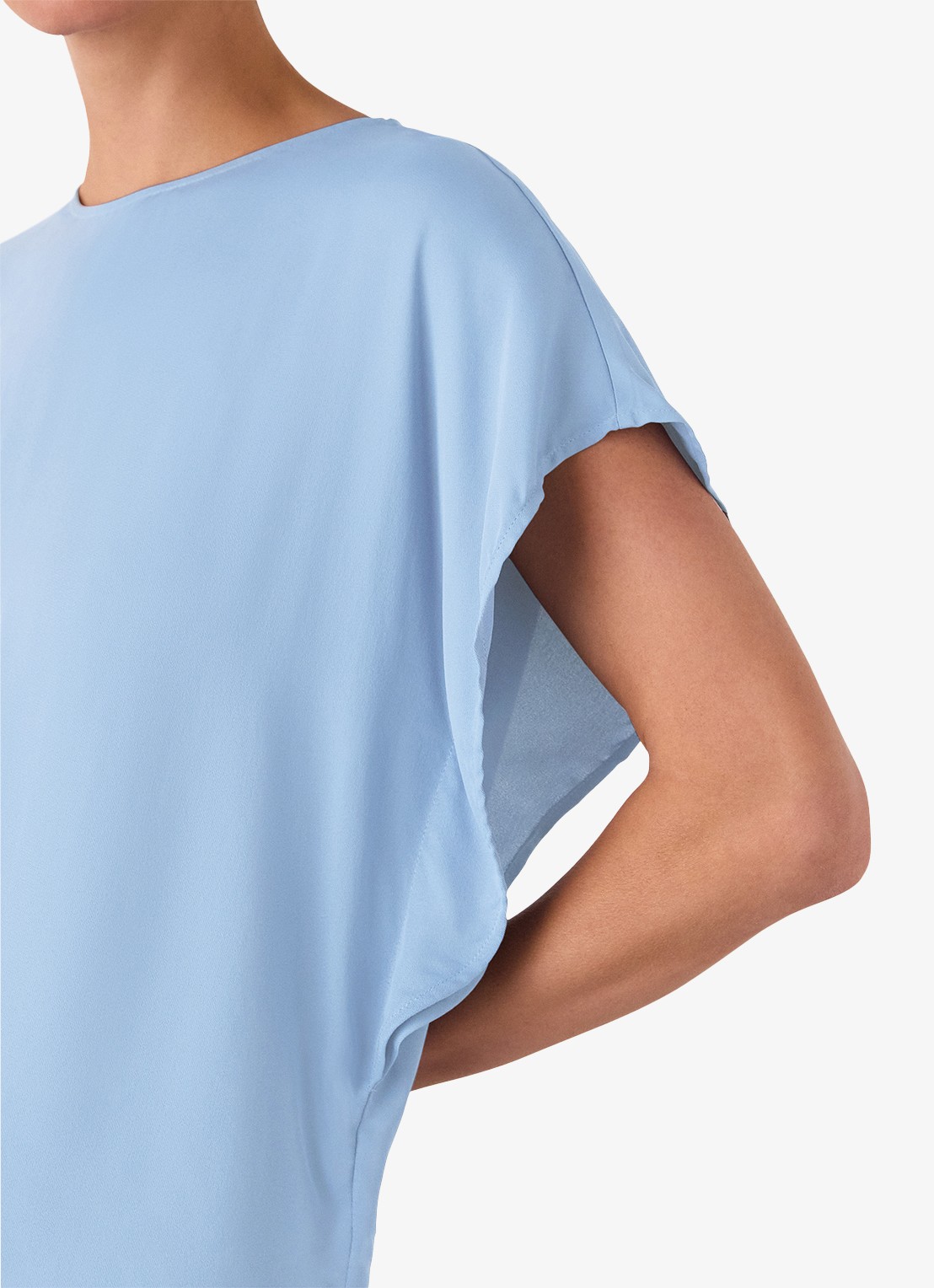 Whistles Top met vlindermouw - detail 4 lichtblauw