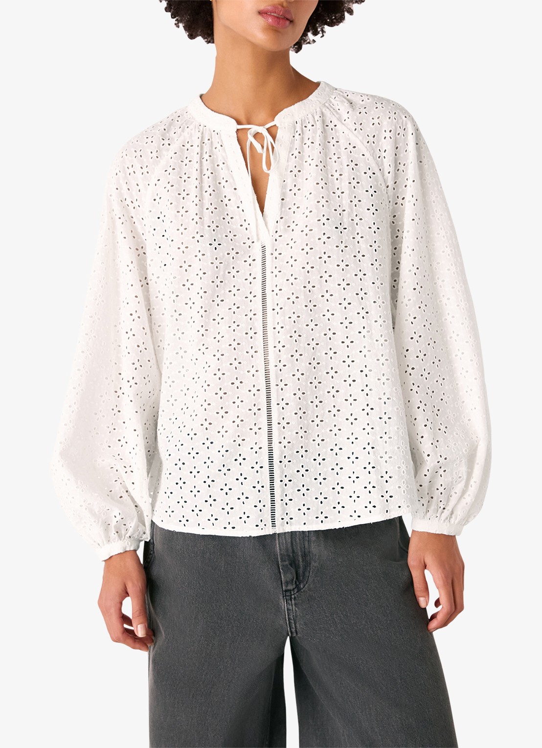 Whistles Tuniek met opengewerkt dessin - detail 3 wit