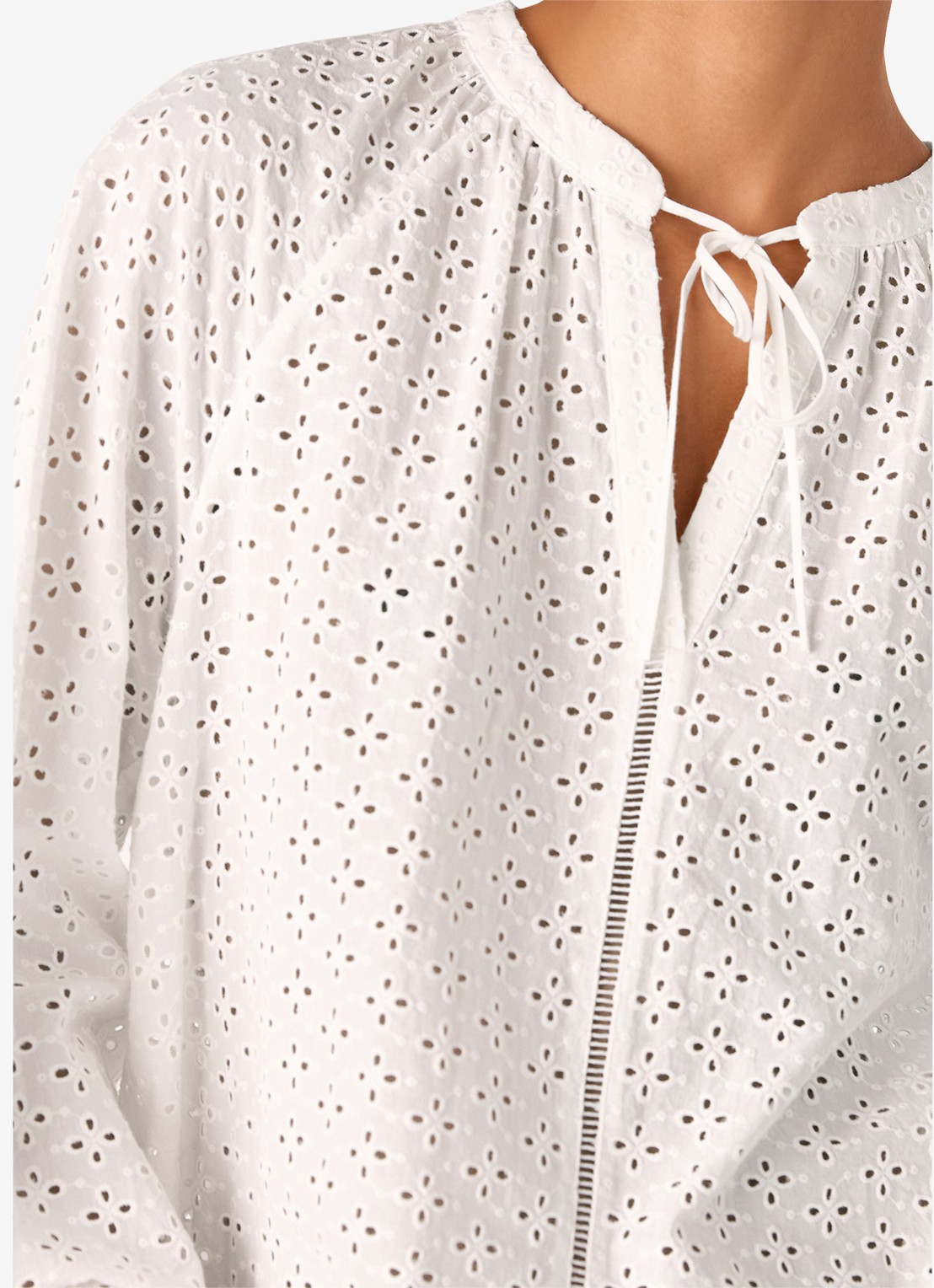 Whistles Tuniek met opengewerkt dessin - detail 4 wit