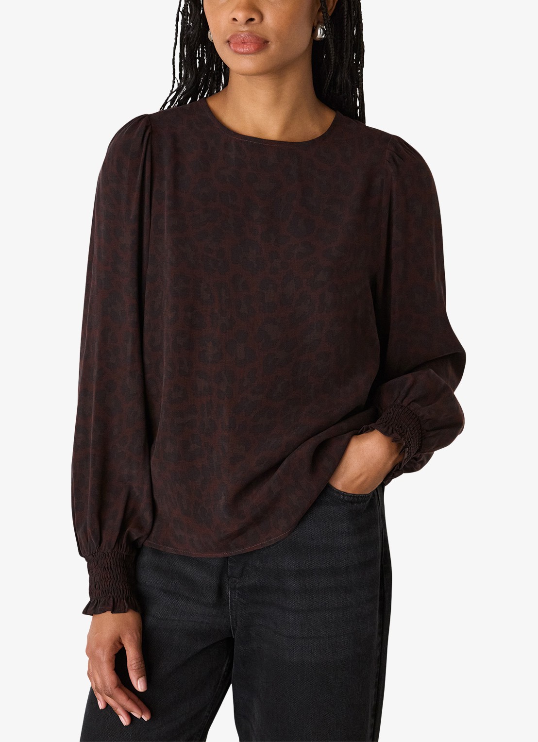 Whistles Tuniek met pofmouw - detail 3 zwart