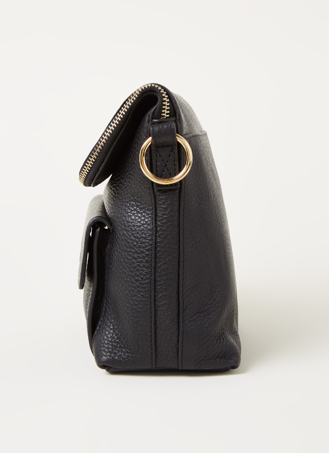 Whistles Vida crossbodytas van leer - detail 3 zwart