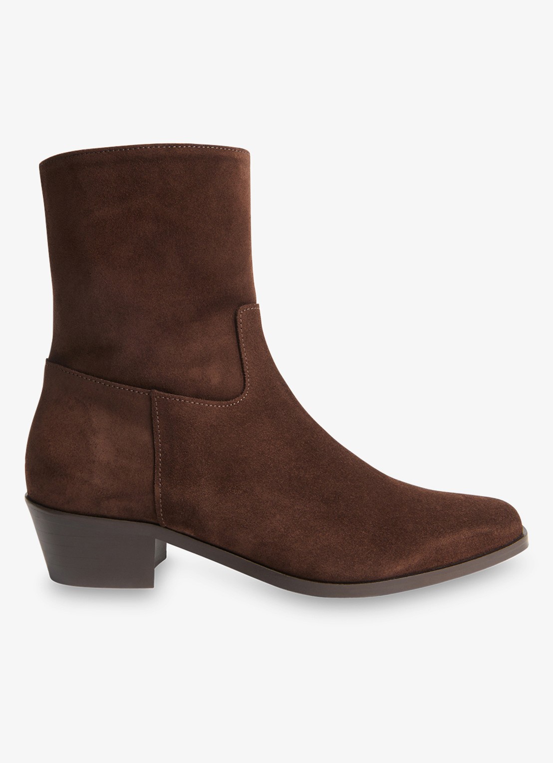 Whistles Western laars van suède - voorkant chocoladebruin