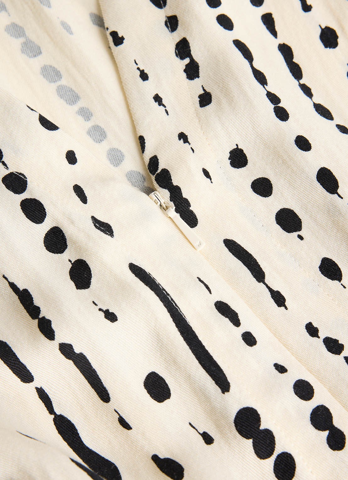 Whistles Wide fit jumpsuit met stippenprint - detail 5 creme