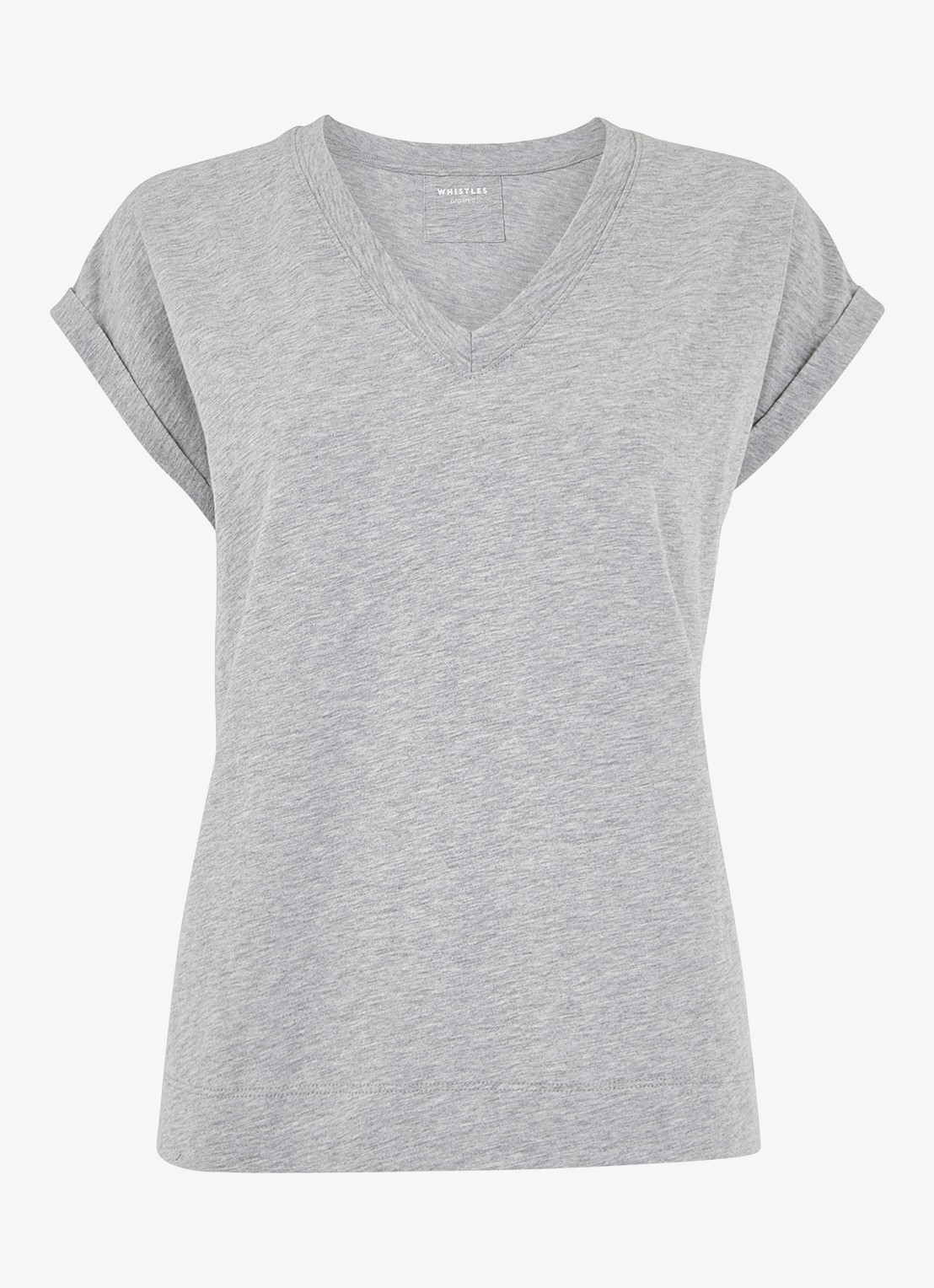 Whistles Willa T-shirt met gemêleerd dessin - voorkant 4 grijsmele