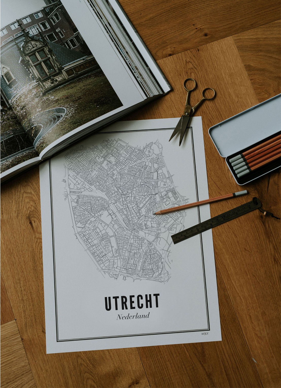 WIJCK. Utrecht Stad print - detail wit