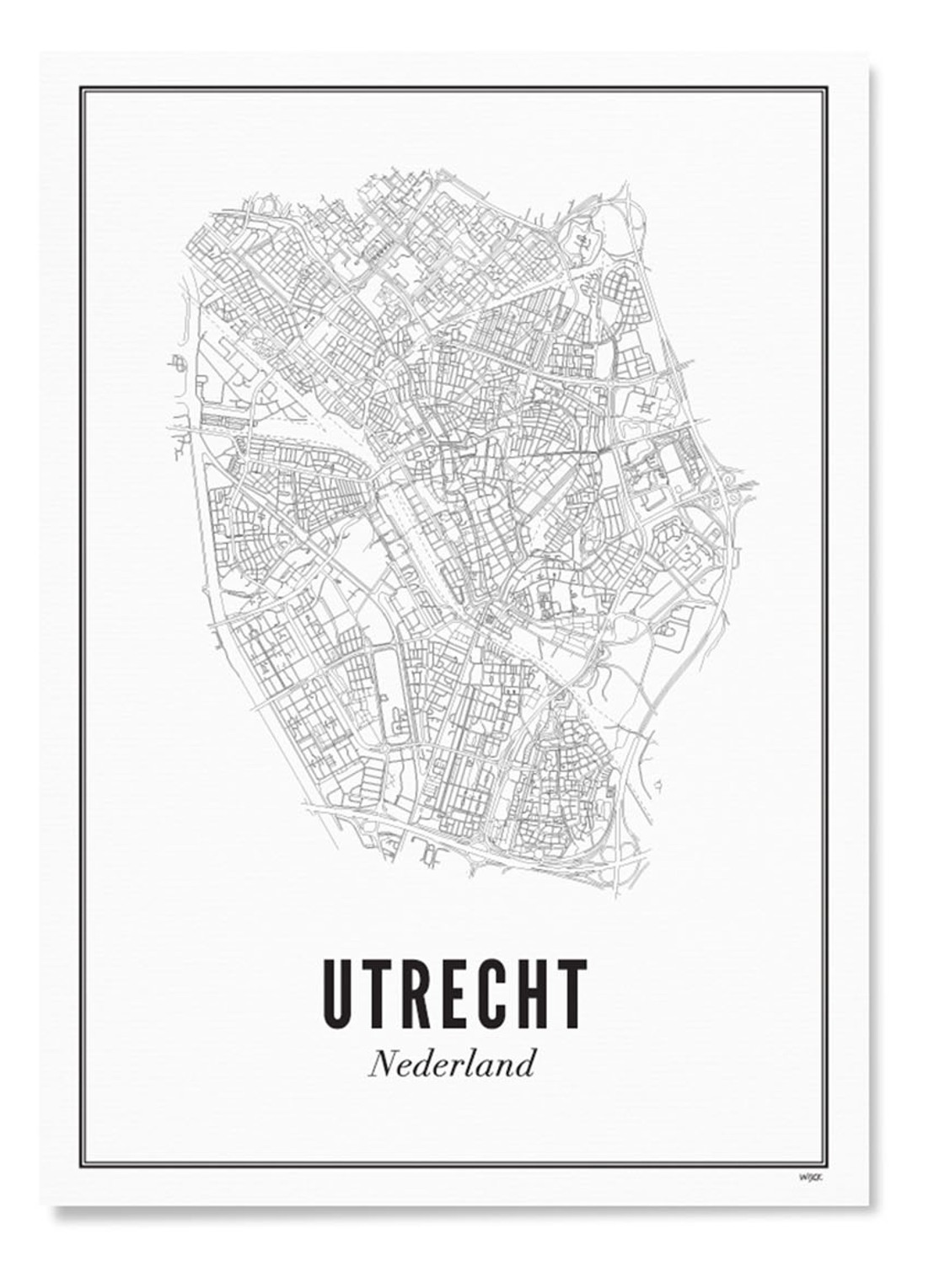 WIJCK. Utrecht Stad print - voorkant 3 wit