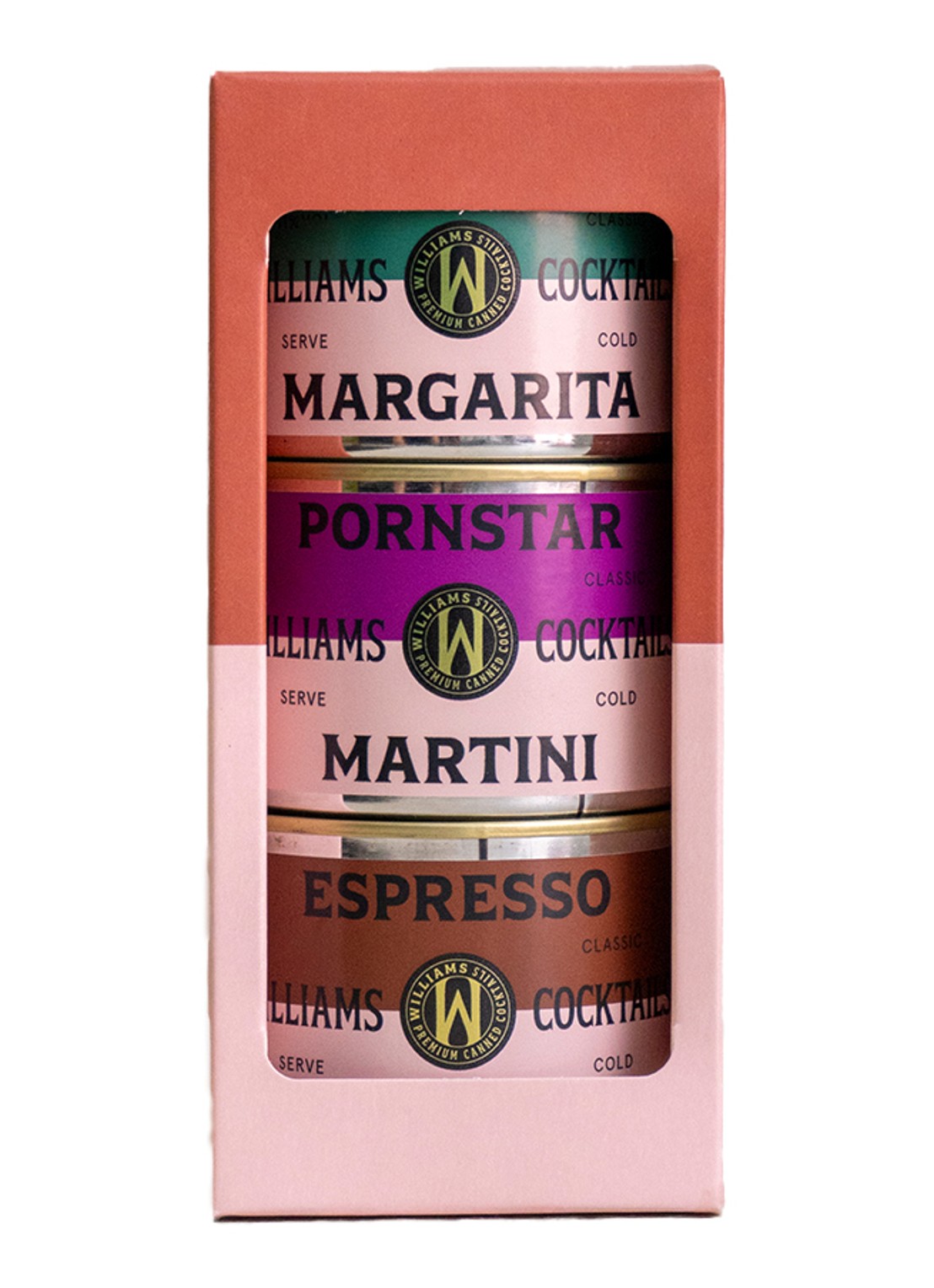 Williams Cocktails Williams Cocktail giftbox 3-pack - voorkant roodbruin