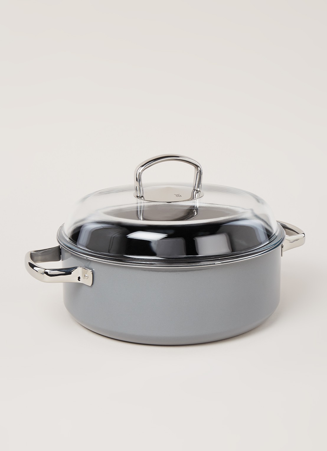 WMF Fusiontec Mineral braadpan met deksel Ø28 cm - voorkant 3 grijs
