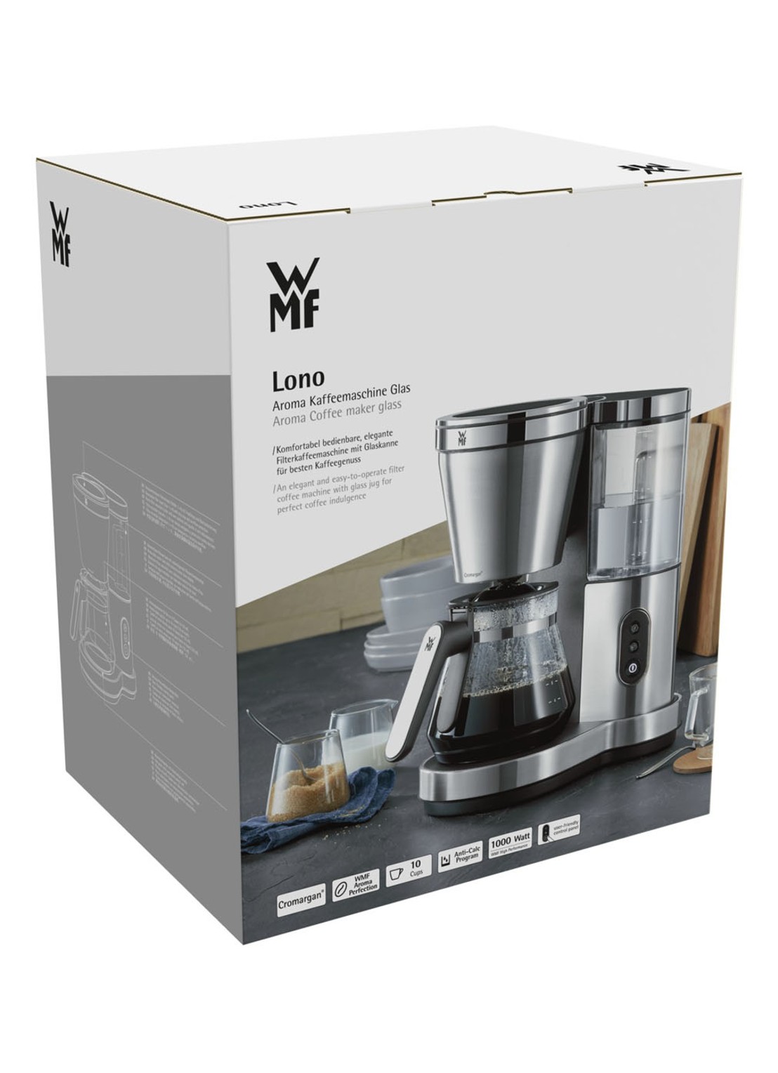 WMF Lono filter koffiezetapparaat 0412300011 - detail zilver